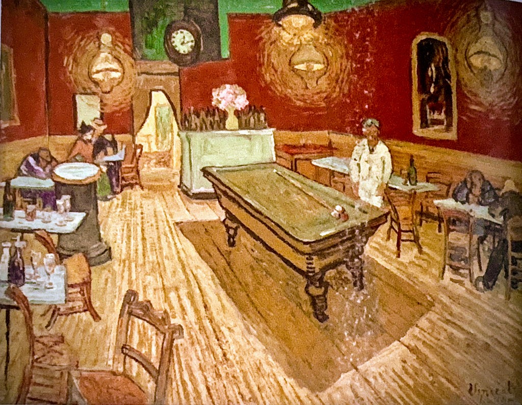 le tableau Le café de nuit 1888 V. Van Gogh Lumières des étoiles