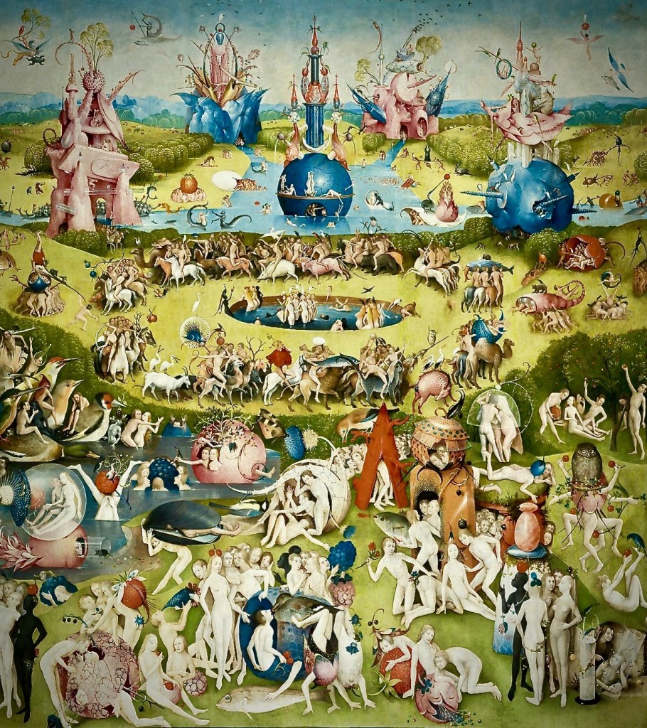 Panneau central la vie terrestre Le jardin des délices 14951505 Jérôme Bosch Lumières